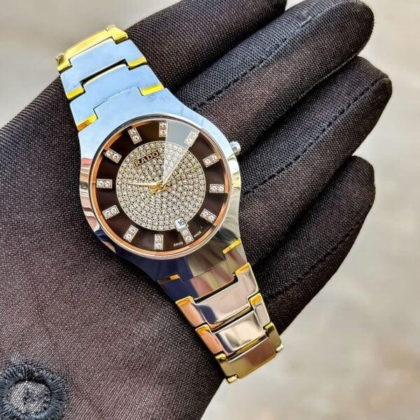 First Copy Rado Ceramic Silver & Black Watch for Men First Copy Rado Ceramic Silver & Black Watch for Men