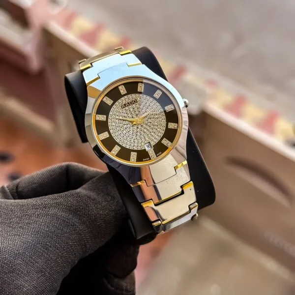 First Copy Rado Ceramic Silver & Black Watch for Men First Copy Rado Ceramic Silver & Black Watch for Men