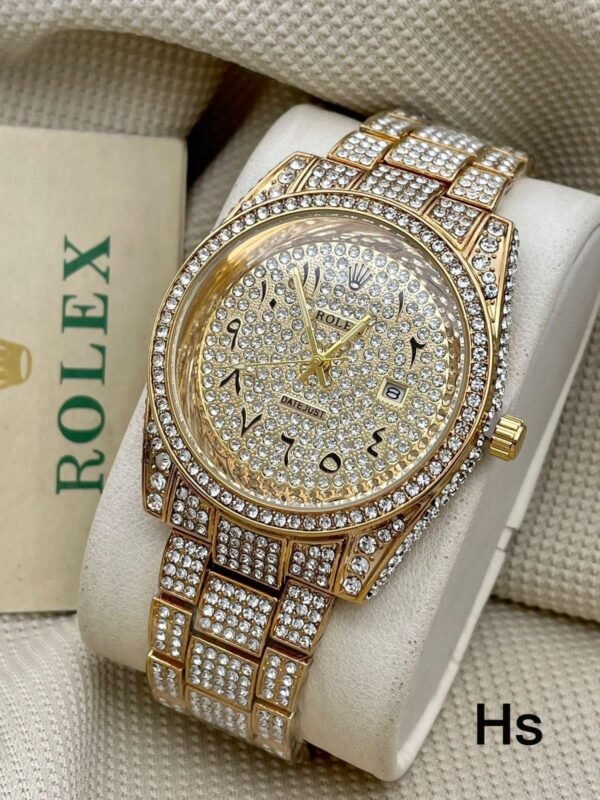 First Copy Rolex Arabic Diamond Gold Watch for Men First Copy Rolex Arabic Diamond Gold Watch for Men