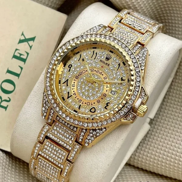 First Copy Rolex Arabic Diamond Gold Watch for Men First Copy Rolex Arabic Diamond Gold Watch for Men