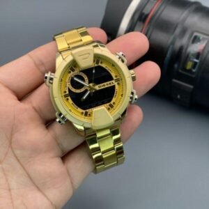 First Copy Diesel Digital Bar Golden Watch for Men