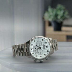 First Copy Rolex Oyster Perpetual Silver Unique Version White Dial