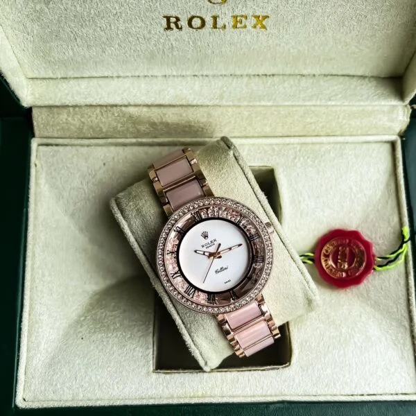 Rolex Zoom Rose Gold First Copy Watch for Girls Rolex Zoom Rose Gold First Copy Watch for Girls