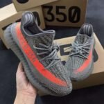 Branded Yeezy Boost 350 V2 Grey Orange Sneakers