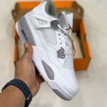 Branded Air Retro 4 White Grey Sneakers