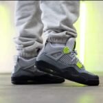 Branded Air Retro 4 Neon Sneakers