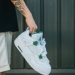 Branded Air Retro 4 Green Metallic Sneakers