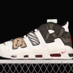 Branded Air More Uptempo White Brown Sneakers